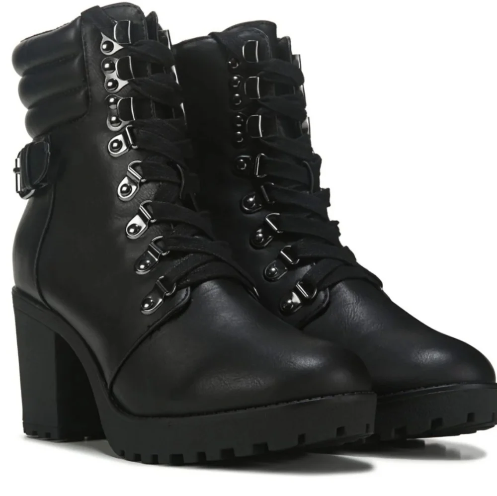 Mia Women's Black Leather Ankle Boots Size 9M - Picture 2 of 7